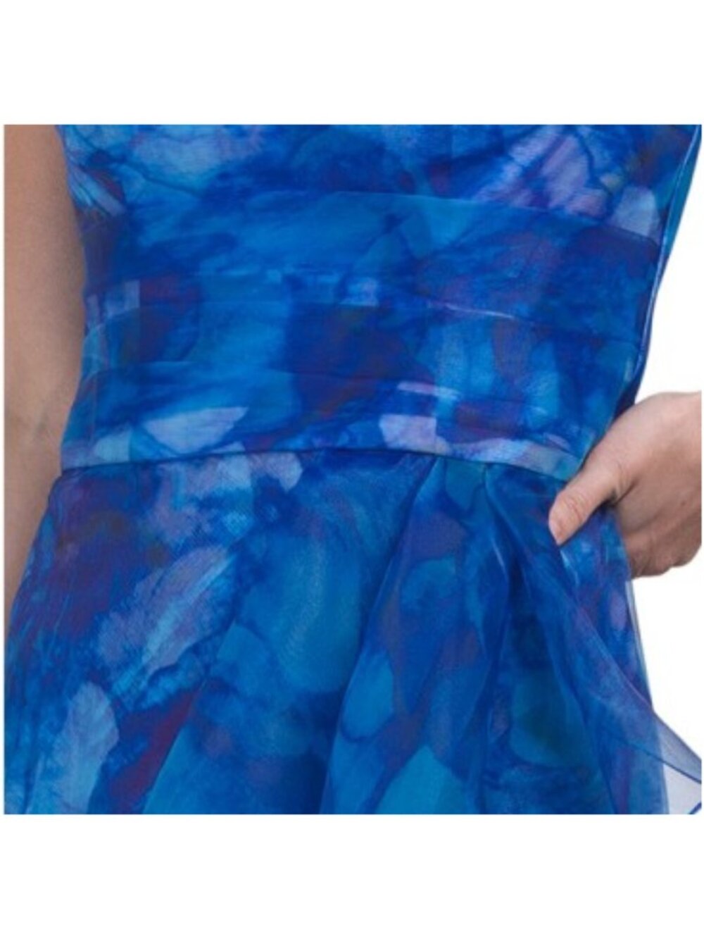 RENE BY RENE RUIZ Strapless Floral Organza Ruffle Gown - Picture 4 of 5